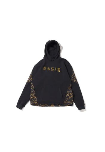 Jordan x Paris Saint-Germain Lines Fleece Pullover Hoodie (Asia Sizing) Black/Tour Yellow