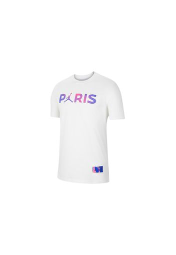 Jordan x PSG Paris Saint Germain Wordmark Tee White/Purple