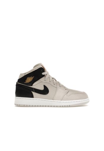 Jordan 1 Mid Light Bone Metallic Gold Black (GS)