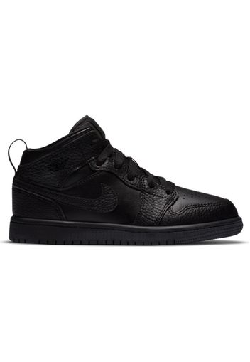 Jordan 1 Mid Triple Black Tumbled Leather (PS)