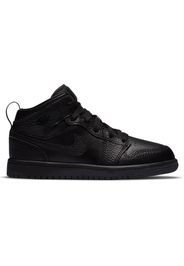 Jordan 1 Mid Triple Black Tumbled Leather (PS)