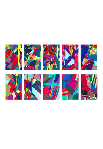 KAWS Tension Print Portfolio Set Of 10 Prints (Signed, Edition of 100)