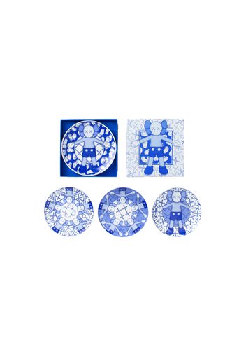 KAWS Holiday Limited Ceramic Plate (Set of 4) Blue/White
