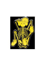 KAWS Skeleton Pin Yellow