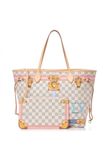 Louis Vuitton Neverfull Damier Azur Tromp L'oeil Screen MM Beige Lining