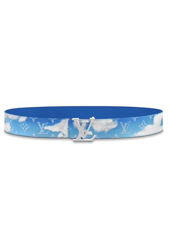 Louis Vuitton LV Shape Reversible Belt Clouds Monogram 40MM Blue