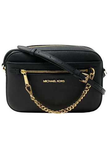 Michael Kors Jet Set Zip Chain Crossbody Bag Large Black/Gold