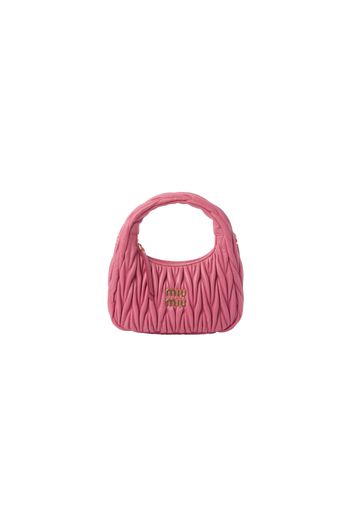 Miu Miu Wander Matelasse Nappa Leather Mini Hobo Bag Pink