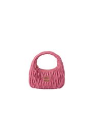 Miu Miu Wander Matelasse Nappa Leather Mini Hobo Bag Pink