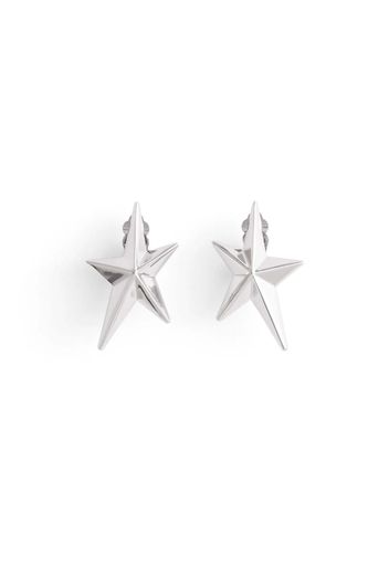 Mugler H&M Star-Shaped Clip Earrings Silver-colored