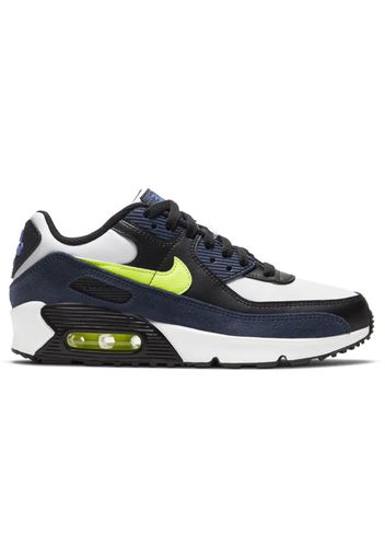 Nike Air Max 90 Leather Midnight Navy Volt (GS)