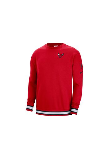 Nike NBA Chicago Bulls Courtside Crew Fleece Loose Fit Sweatshirt Red