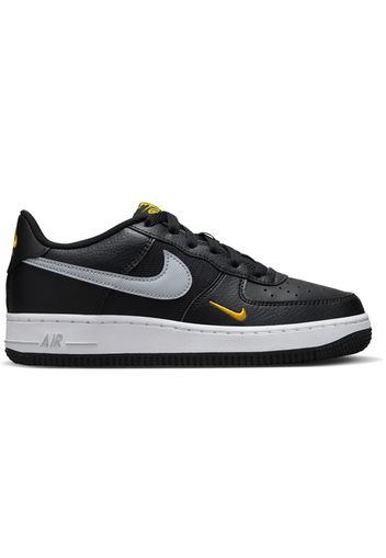 Nike Air Force 1 Low Black Wolf Grey Gold Mini Swoosh (GS)