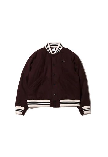 Nike Sportswear Authentics Varsity Jacket (Asia Sizing) Brown Basalt/White