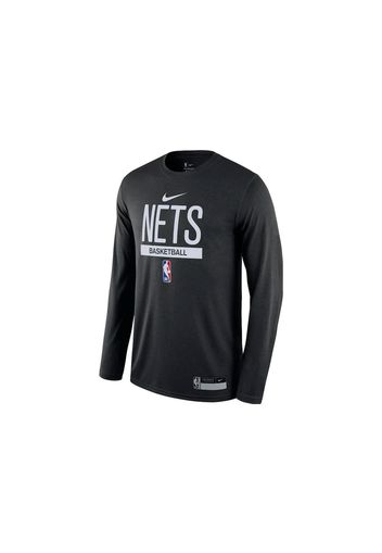 Nike NBA Brooklyn Nets Team Logo Long Sleeve Dri-Fit T-shirt Black/White