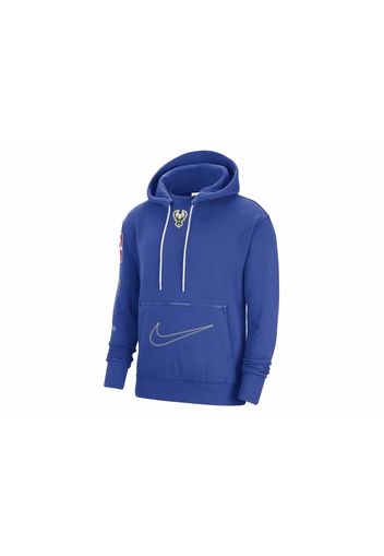 Nike NBA Milwaukee Bucks Courtside City Edition Fleece Hoodie Blue