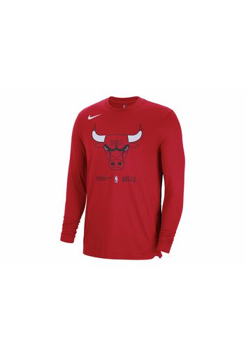 Nike NBA Chicago Bulls Dri-fit Loose Fit L/S T-shirt Red