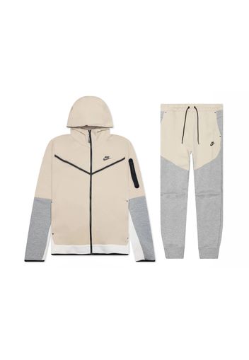 Nike Sportswear Tech Fleece Full Zip Hoodie & Joggers Set Dark Heather Grey/Rattan/Black