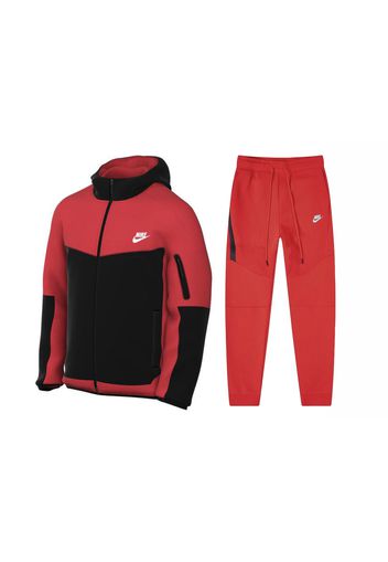 Nike Sportswear Tech Fleece Full Zip Hoodie & Joggers Set Light Crimson/Black/White