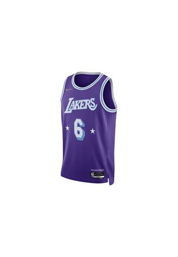 Nike NBA Los Angeles Lakers City Edition Lebron James 6 Dri-FIT Swingman Jersey Field Purple