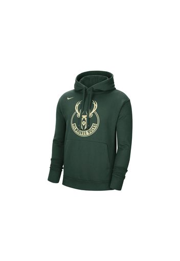 Nike NBA Milwaukee Bucks Essential Fleece Pullover Loose Fit Hoodie Dark Green