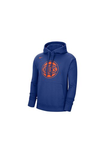 Nike NBA New York Knicks Essential Fleece Pullover Loose Fit Hoodie Blue/Orange