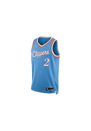 Nike NBA Los Angeles Clippers Kawhi Leonard Maillot City Edition Mixtape Swingman Jersey Light Blue/Orange