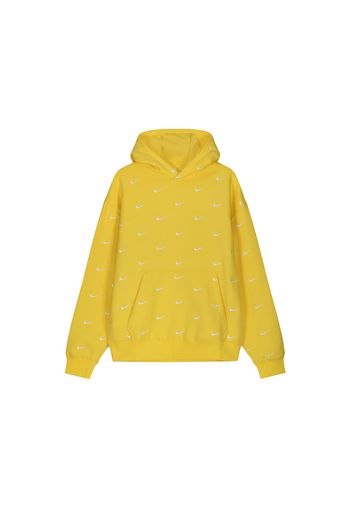 Nike NRG All Over Swoosh Logo Hoodie Chrome Yellow/White