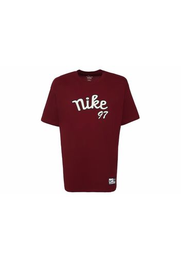 Nike Max90 Basketball Loose Fit T-shirt Dark Red/White