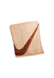 Nike Swoosh Faux Fur Throw Blanket Beige/Brown