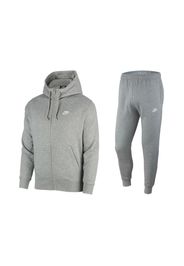 Nike Sportswear Club Fleece Full-Zip Hoodie & Joggers Set Dark Grey Heather/Matte Silver/White