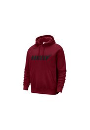 Nike NBA Miami Heat Courtside Team Logo Fleece Pullover Loose Fit Hoodie Red