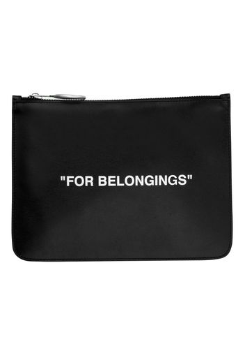 OFF-WHITE Quote "FOR BELONGINGS" Pouch Black