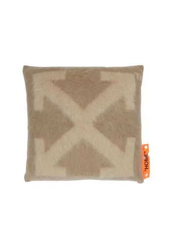 OFF-WHITE Mohair Large Cushion Taupe Beige