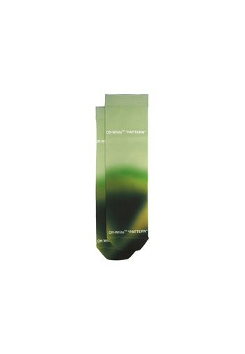 OFF-WHITE Blurred Logo Crew Socks Green/White