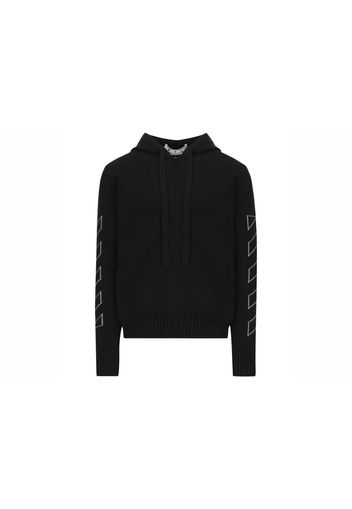 OFF-WHITE Diag Outline Knit Zip Hoodie Black