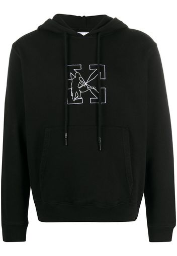 OFF-WHITE Slim Fit Workers Hoodie Hoodie Black/White