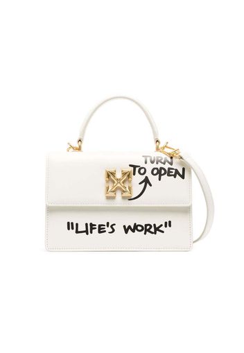 Off-White 1.4 Jitney "LIFE'S WORK" Bag White