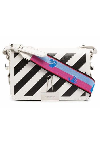 OFF-WHITE Diagonal Stripes Binder Shoulder Bag Mini White