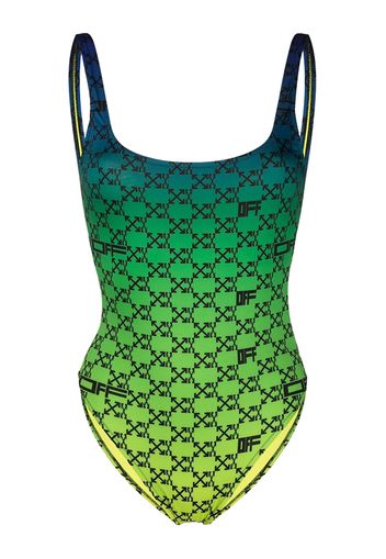 OFF-WHITE Arrows Gradient One Piece Swimsuit Green/Yellow