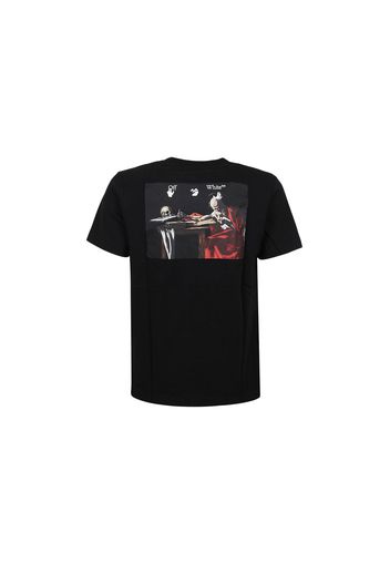 OFF-WHITE Drowning Man Logo Caravaggio Saint Jerome Writing Print T-Shirt Black/Multi