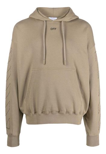 OFF-WHITE Stitch Skate Drawstring Hoodie Beige