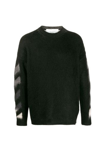 OFF-WHITE Brushed Mohair Diag Arrows Knit Sweater Black