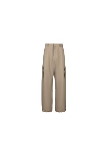 OFF-WHITE Ow Emb Drill Wide-Leg Cargo Trousers Almond Beige