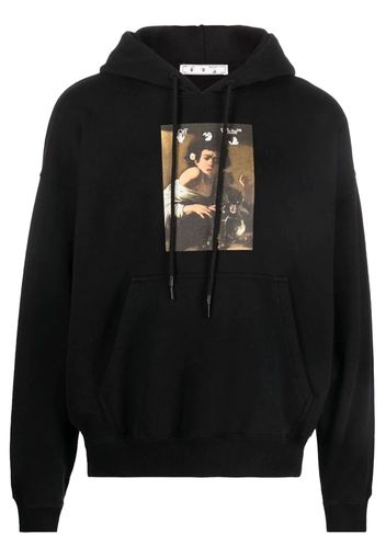 OFF-WHITE Caravaggio Boy Bitten By A Lizard Hoodie Black