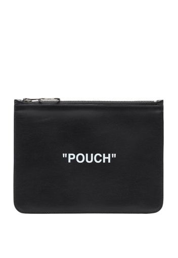 OFF-WHITE Quote Pouch Leather Black White