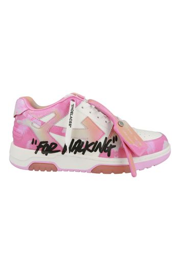 OFF-WHITE Out Of Office OOO "For Walking" Low Tops Pink Tie Dye