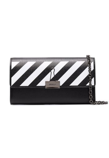 OFF-WHITE Chain-Strap Binder Wallet Black/White