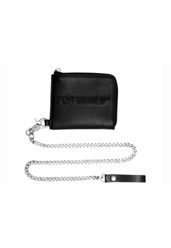 OFF-WHITE Bold Quote Chain Wallet "FOR MONEY" Black