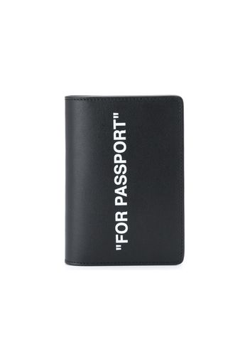 OFF-WHITE Quote Passport Holder "FOR PASSPORT" Black/White